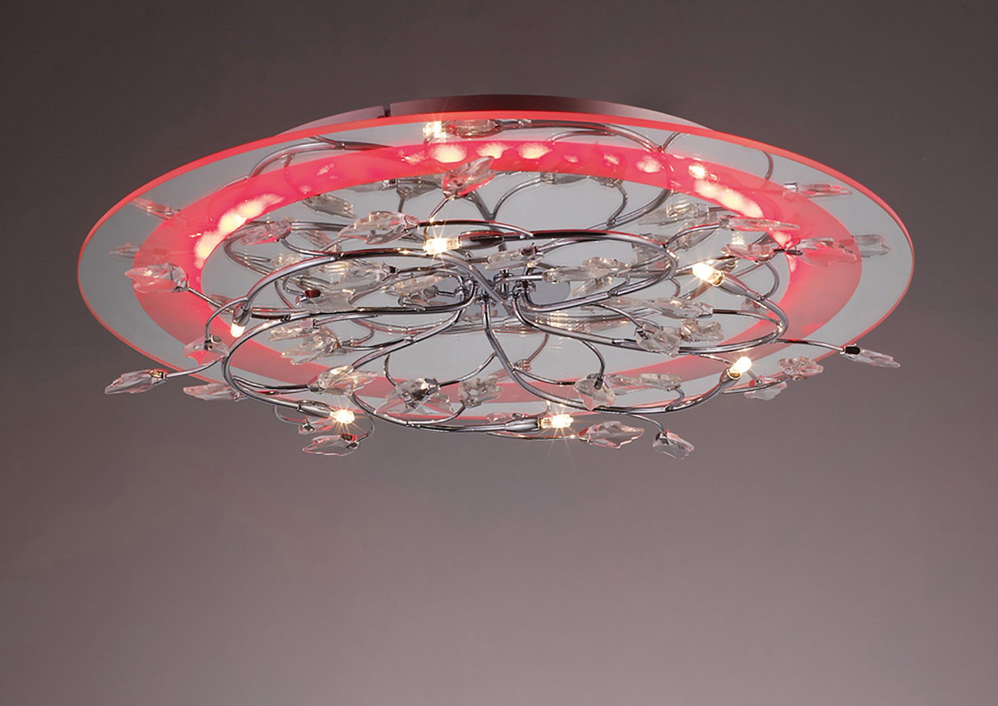 Aurora Crystal Ceiling Lights Diyas Flush Crystal Fittings